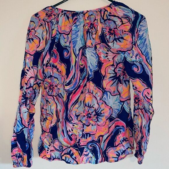 Lilly Pulitzer Willa Top in Nauti Navy SIZE XXS - Picture 2 of 3